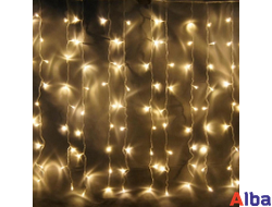 Занавес 2*3 м, БЕЛЫЙ ТЕПЛЫЙ,  IP54 мерцание