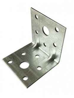 Уголок крепёжный с 2-мя рёбрами жёсткости цинк 50*50*50*1,8мм