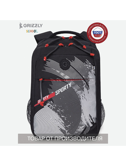 Рюкзак школьный GRIZZLY RB-356-1 черный красный