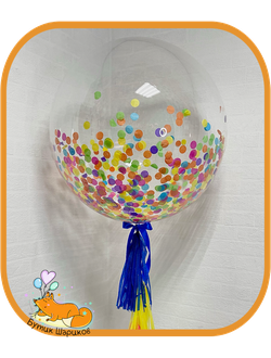 Баблс с цветными конфетти на гирлянде