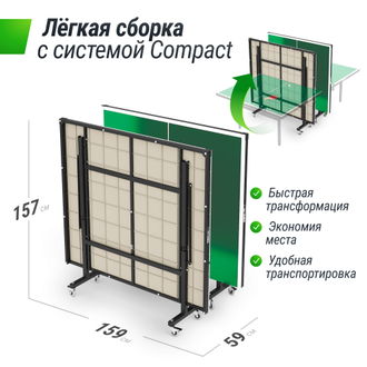 Продажа теннисных столов UNIX Line (Green) всепогодных в Иркутске