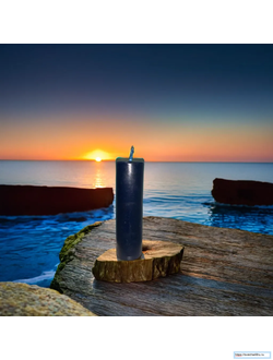 Свеча синяя цилиндр (9-12 ч. горения).