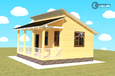 Д-06 ДАЧНЫЙ ДОМ ИЗ БРУСА: ГАБАРИТНЫЕ РАЗМЕРЫ: (6Х6М), ОБЩАЯ ПЛОЩАДЬ: 36М²