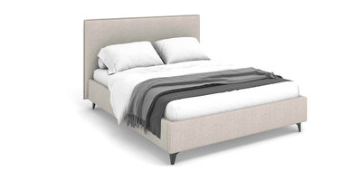 Двуспальная мягкая кровать Ингрид Ривалли (Rivalli), в съемных чехлах, на высоких металлических ножках, под робот-пылесос