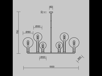 Подвесной светильник Status, MOD333PL-06B1