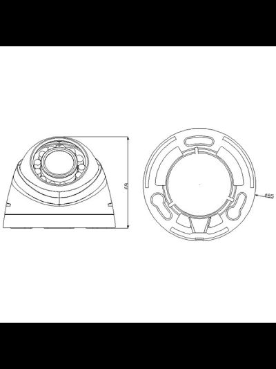 DH-HAC-HDW1200RP-0280B Гибридная видеокамера Dahua