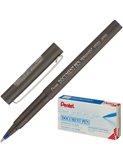 Роллер PENTEL Document Pen 0,3мм метал.клип, синий ст. Япония