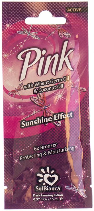 Pink с маслом зародышей пшеницы, кокоса и эффектом мерцания саше 15мл (крем для загара в солярии) артикул