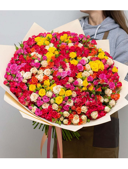 101 разноцветная кустовая роза