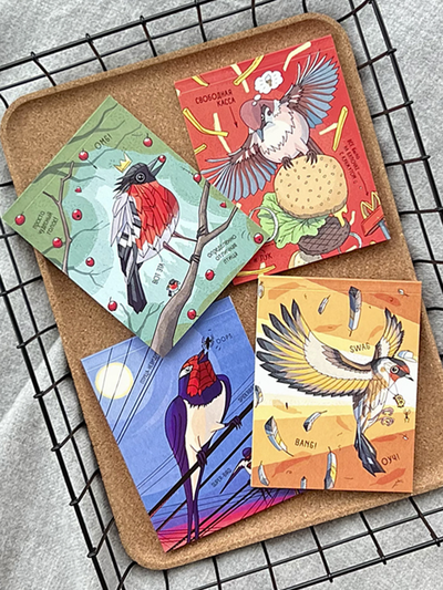 Блокнот СУПЕР ПТИЧКИ для заметок в точку 4 шт., А6, 40 листов