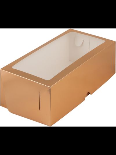 Большая коробка под рулет/полено с/о (золото), 330*160*110мм