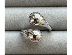 Кольцо родий безразмерное 19х11мм