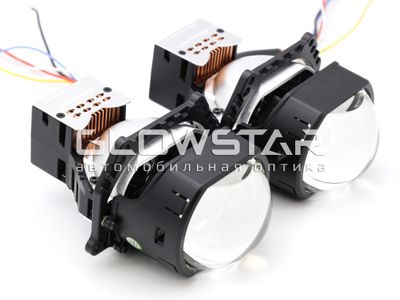 Aozoom BiLed+Laser AAPD 17L с лазером (прямоугольные) 61W/77W, 12V, 6 Поколение, 3.0 дюйма (комплект, 2шт)