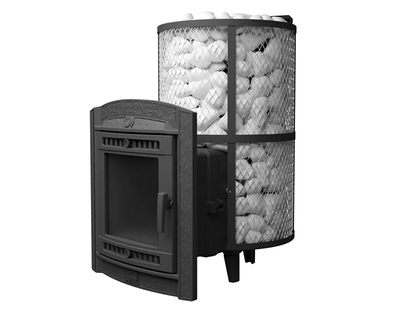 Банная печь Атмосфера L сетка нержавейка с газовой горелкой до 20 м3