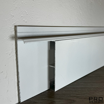 Плинтус скрытого монтажа Pro Design 323 Белый Муар