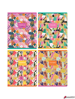 Тетрадь 48л., А5, клетка Greenwich Line "Floral Kraft", глянцевая ламинация, 70г/м2. N5c48-31328