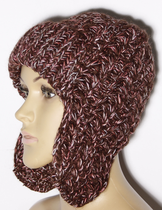 Екатеринбург. Ушанка женская "Три косы меланж" 11595  чёрная, бордо, св.серая, малина, жёлтая, розовая, синяя, красная, бирюзовая, джинс