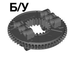 ! Б/У - Technic Turntable 56 Tooth with Black Top 48452 / 48168, Dark Bluish Gray (48452cx1 / 4235858 / 4520872) - Б/У