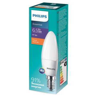 Лампа светодиодная Philips ESS LEDCandle 6.5-75W E14 827 B35ND