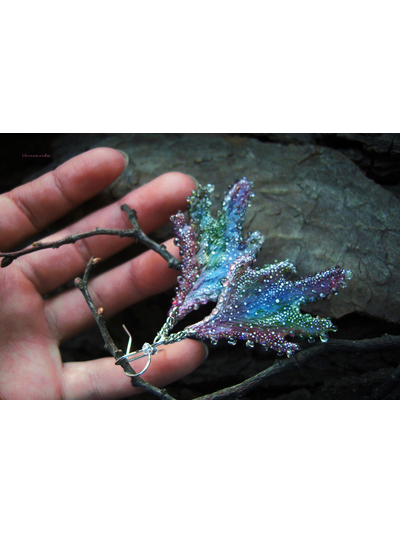 "Крылышки феи Рассветного сада", крупные серьги с капельками