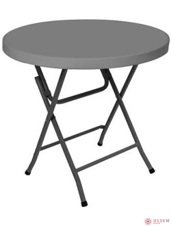 Стол для кейтеринга круглый D.800 складной пластиковый серый