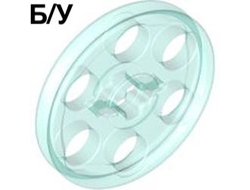 ! Б/У - Technic Wedge Belt Wheel Pulley, Trans-Light Blue (4185 / 4182959 / 6096296 / 6321351) - Б/У