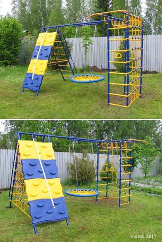 Модель №9 со скалодромом и качелями гнездо
