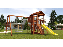 Детская площадка Савушка Мастер - 2 с качелями Гнездо 1 метр (Махагон) купить в Воронеже