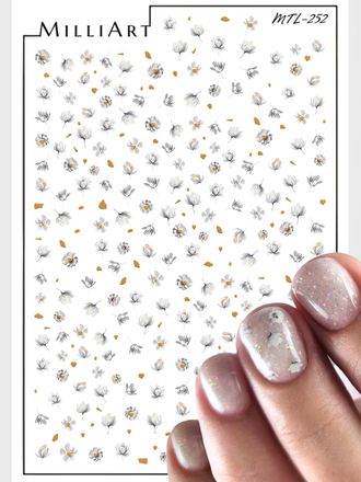 Слайдер-дизайн MilliArt Nails Металл MTL-252 Золото