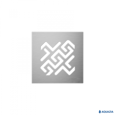 Трап водосток PLATZ Antik 100х100 Вертикальный выпуск (Матовый хром)