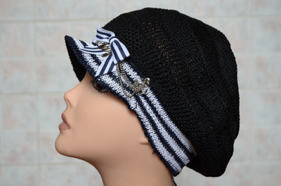 Кепка черная женская с якорем Vizio Италия 4814