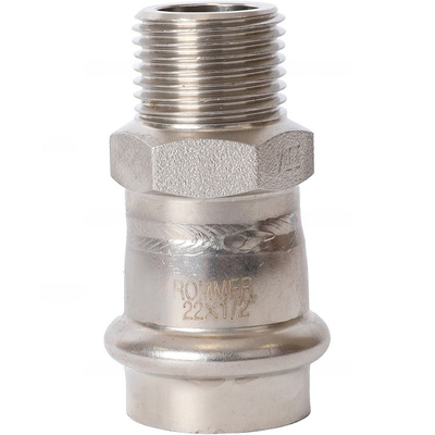 Переходник ROMMER ВПр-НР, 22х1/2 из нержавеющей стали прессовой