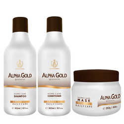 Набор-уход после кератинового выпрямления Alpha Gold Daily Care 300/300/250 мл.