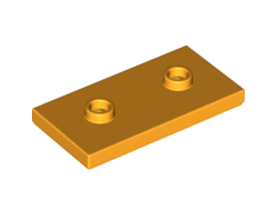 Plate, Modified 2 x 4 with 2 Studs Double Jumper, Bright Light Orange (65509 / 6369683)
