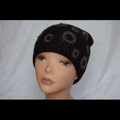 Итальянская модная шапка с украшениями Vizio 6177 черная