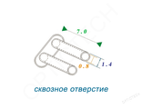 Втулка двойная для оправы Silhouette 1.4*0.8*7.0 мм, сквозное отверстие (100шт)