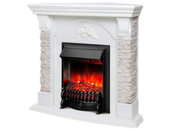 Угловой электрический камин Athena WT с очагом Fobos