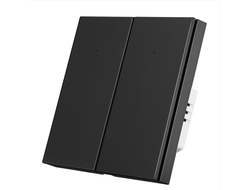 Умный Wi-Fi выключатель ROXIMO двухклавишный, черный  SWBTN01-2B