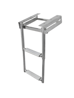 Трап телескопический выдвижной, 2 серых ступени (ширина 285 мм.)