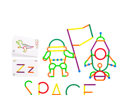 Палочки счетные Геостикс (200 дет). Конструктор букв с карточками (25 шт.)