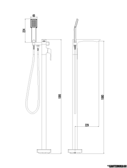 Смеситель для ванны напольный Lemark Unit LM4544C