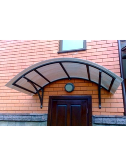 Металлический козырек с поликарбонатом арочный (артикул МКС06)