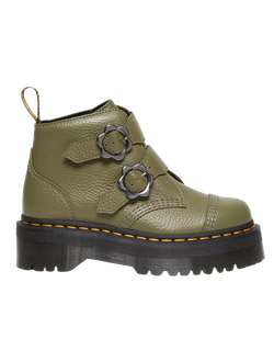 Dr. Martens Devon Flower Buckle Leather Olive