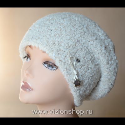 Берет женский зима 2019 Vizio Италия 6115 белый