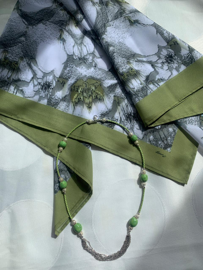 Платок "Сказки леса" - принт по мотивам авторского цифрового коллажа