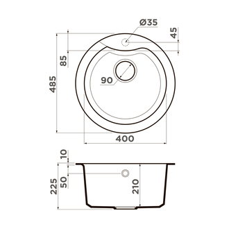 Мойка OMOIKIRI YASUGATA 48R-DC