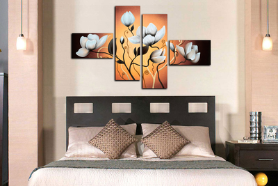 Модульная картина "Белый цветок"