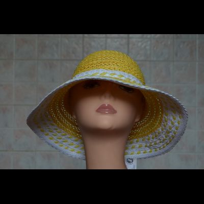 Желтая женская шляпа с белыми полями Vizio Италия 5710 FF2