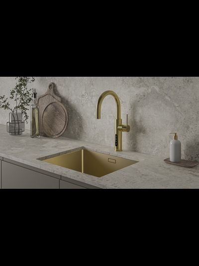 Система мгновенного кипячения воды с газацией и охлаждением 5в1 AQUAHOT ASPEN LG (светлое золото)