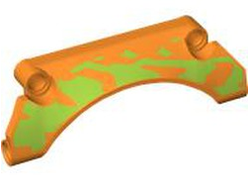 Technic, Panel Car Mudguard Arched 9 x 2 x 3 Straight Top with Lime Animal Print Pattern Model Right Side, Orange (42531pb008R 6541705)
